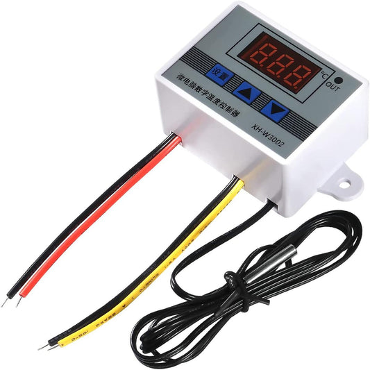XH-W3002 220V Digital LED Temperature Controller 10A Thermostat Control Switch Probe with Waterproof Sensor W3002