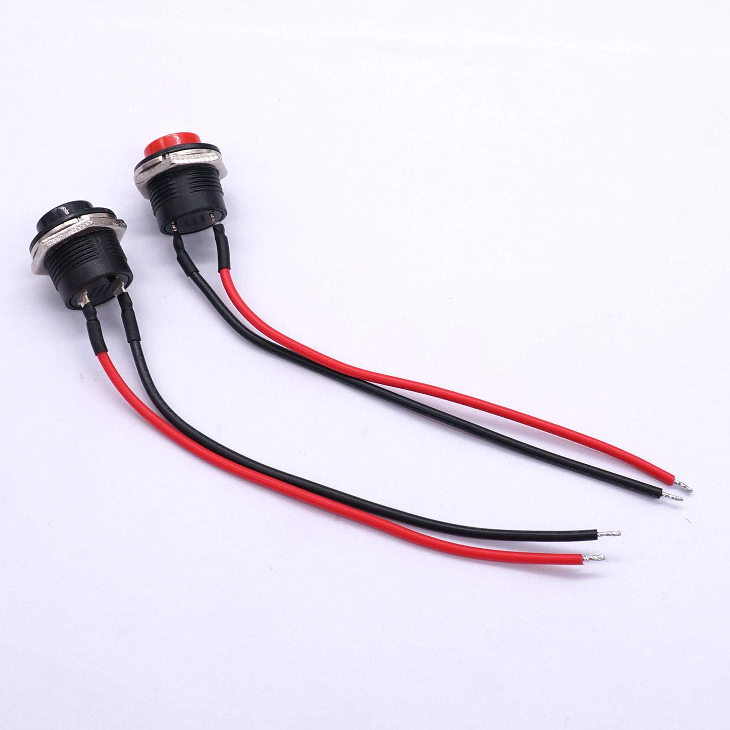 16mm Push Button Switch ON/OFF Momentary | 12V Round Push Button Power Switch with Pre-Wired Cable Red And Black color