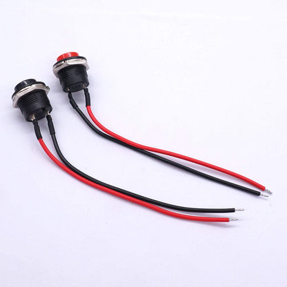 16mm Push Button Switch ON/OFF Momentary | 12V Round Push Button Power Switch with Pre-Wired Cable Red And Black color