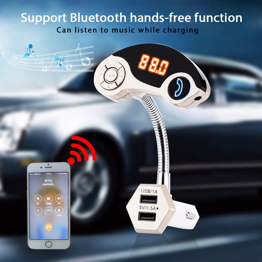 Bluetooth GT86 Car Kit FM Transmitter MP3 Player Dual USB Charger LED AUX-IN TF Card Port