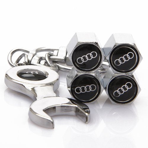 4 Pcs Audi Valve Caps - Silver Car Tire Valve Stem Caps Tyre Wheel Air Covers hi Qulity