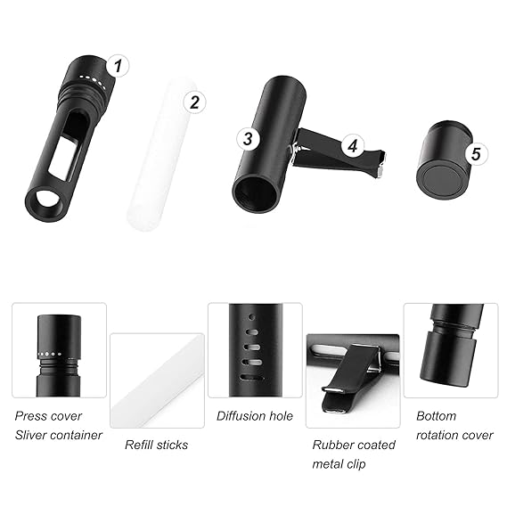 Car Air Freshener Smell In Car Air Vent Perfume Flavoring (metal Case) Air Vent Perfume Auto Interior Car Styling Accessories Custom Air Freshener  (1 Fragrance Stick Included)