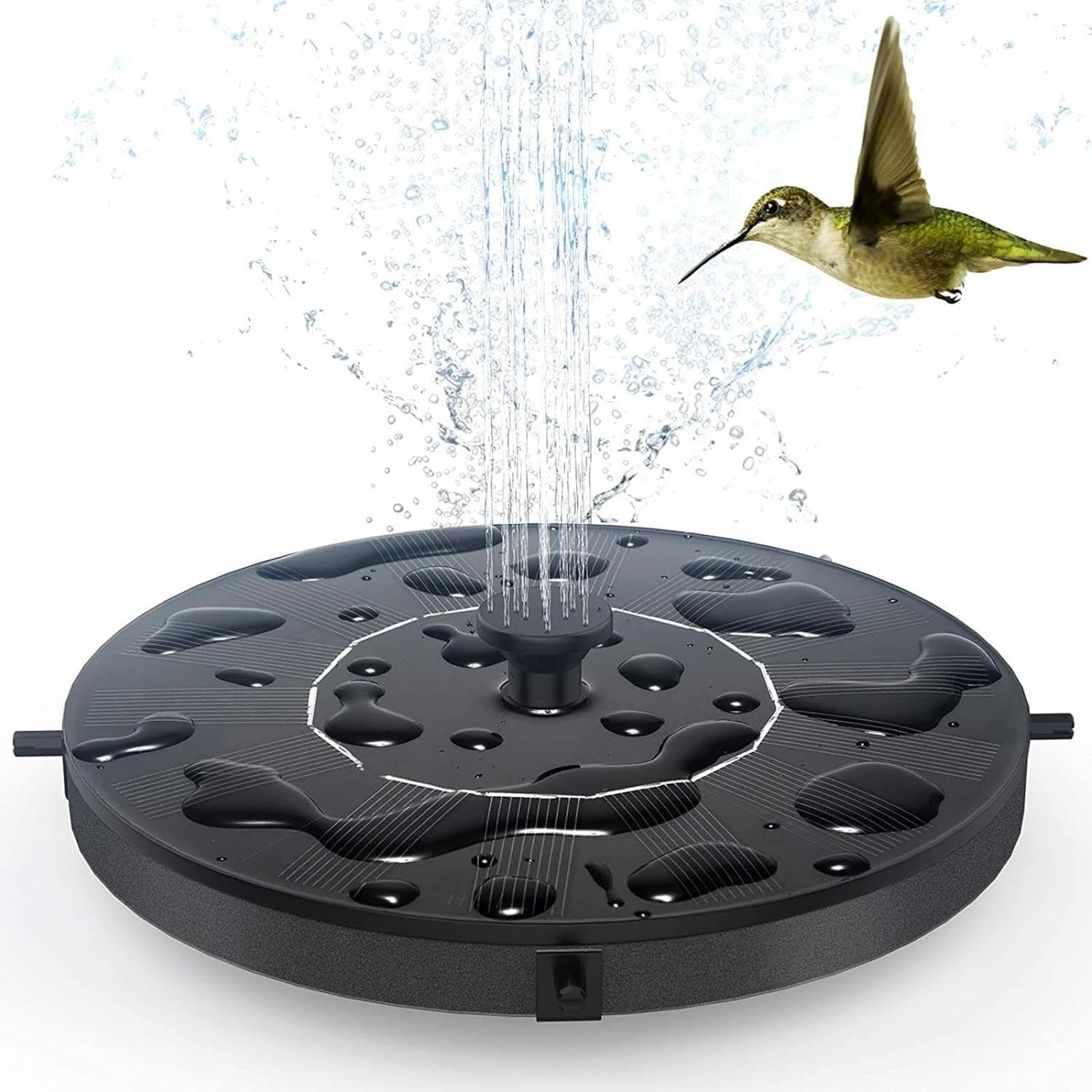 Solar Water Fountain 18 Cm with 1 nozzles, Floating Solar Powered Fountain Pump for Bird Bath  Garden Pond Pool Outdoor  Round