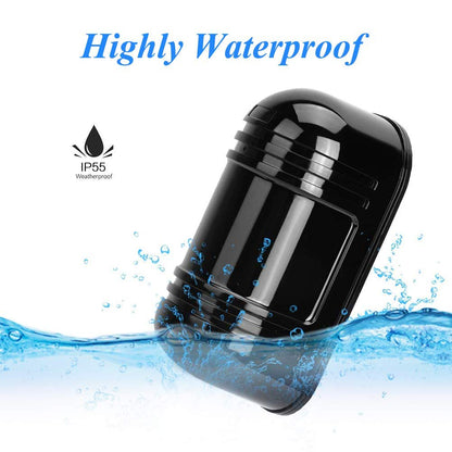🔒 ABT-100 100m Dual Beam Photoelectric Infrared Detector 433MHz Burglar Alarm Perimeter Security System – Black