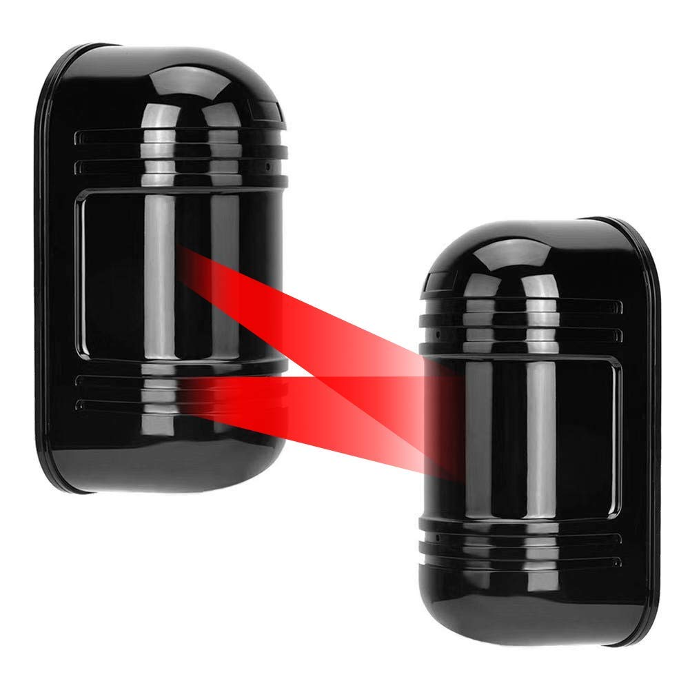 🔒 ABT-100 100m Dual Beam Photoelectric Infrared Detector 433MHz Burglar Alarm Perimeter Security System – Black