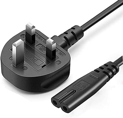 AC Power Universal UK Plug Mains Cable – IEC C7 2‑Pin Lead for PS4, Monitors, Smart TV, Printer & Computer