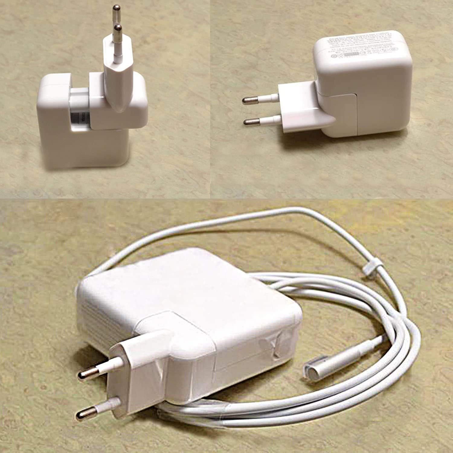 Original AC Adapter Europe Plug Charger Converter for MacBook, iPhone & iPad