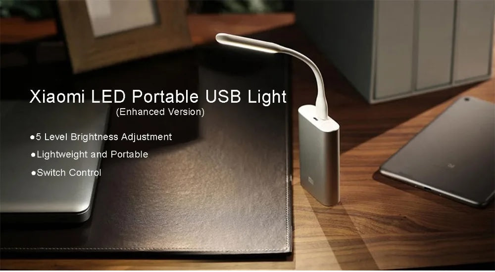 Xiaomi LED Light ZMI USB Adjustable 5V 1.2W Energy-saving LED Lamp for Power Bank Camping PC Laptops Book Night Lighting
