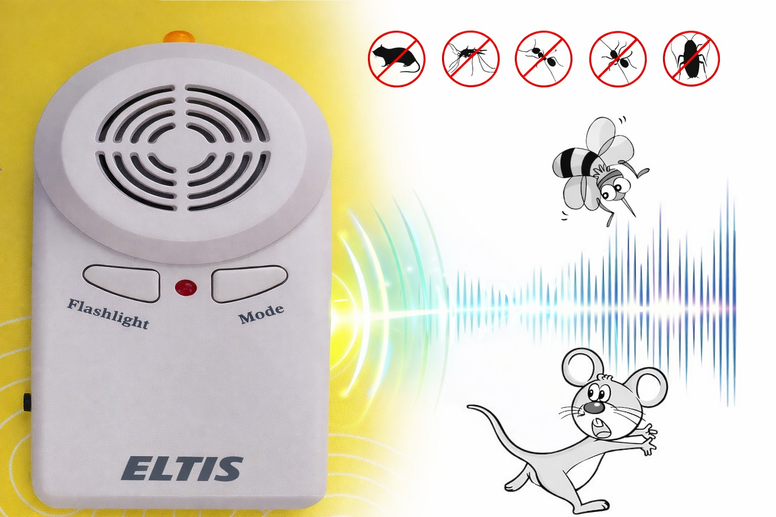 🐜 Ultrasonic Pest Repeller with Charger – Advanced 4-Band Technology