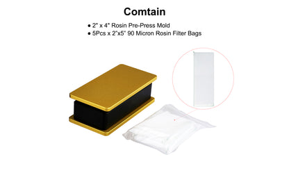 LTQ Vapor Rosin Press Mold 2×4 Inch – 6061 Aircraft-Grade Aluminum Pre-Press Mold