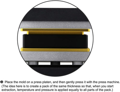 LTQ Vapor Rosin Press Mold 2×4 Inch – 6061 Aircraft-Grade Aluminum Pre-Press Mold