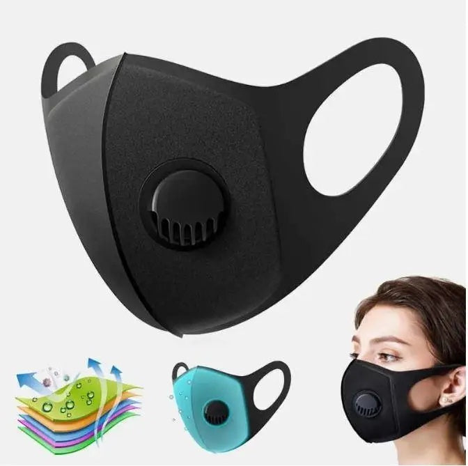 Branded Dark Gray Face Mask with Ventilation Valve - Medium Size – Image 5 – Pakistan
