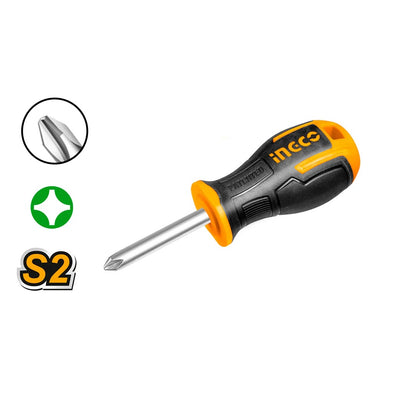 INGCO PH2 Screwdriver 6×38mm S2 Steel – Industrial Heavy Duty Round Shank (1 Pc)