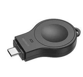 Mini Wireless Charger for Apple Watch – USB-C Portable Keychain Fast Charger (Black)