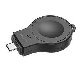 Mini Wireless Charger for Apple Watch – USB-C Portable Keychain Fast Charger (Black)