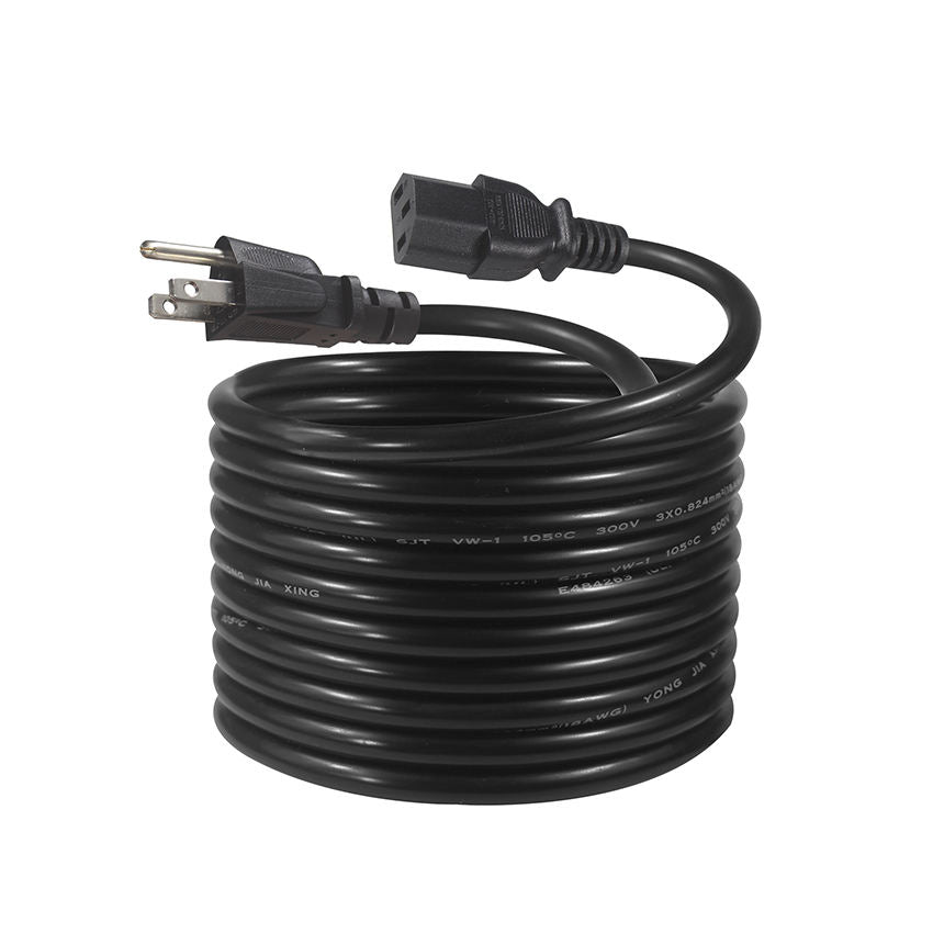 1.5M NEMA C13 Power Cable – 110V-250V 10A for PC, UPS & Monitor coiled in a spool for convenient storage.