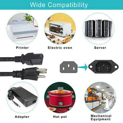 1.5M NEMA C13 Power Cable – 110V-250V 10A for PC, UPS & Monitor with wide compatibility for various devices.