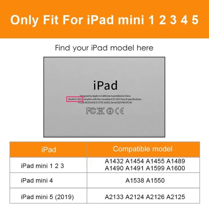 Backlit Bluetooth Keyboard Case for iPad Mini 1 2 3 4 5 7.9 Inch with Pencil Holder and Silicone Protective Cover