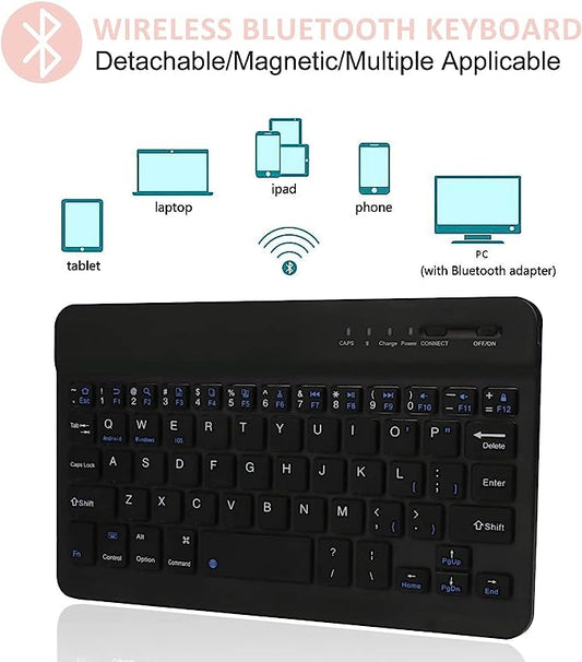 Backlit Bluetooth Keyboard Case for iPad Mini 1 2 3 4 5 7.9 Inch with Pencil Holder and Silicone Protective Cover