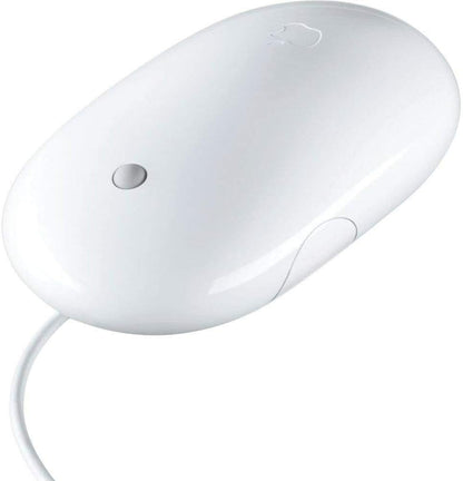 Apple Mighty Mouse A1152 USB Wired 20 cm Optical Mouse – 360° Scroll Ball, Multi-Button Touch Design for Mac & Windows (White)