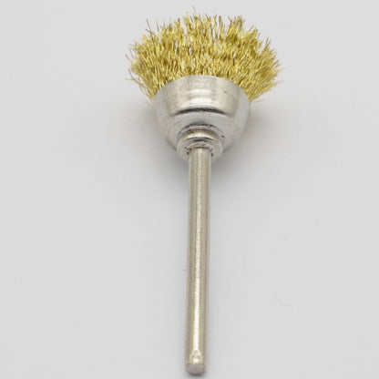 Brass Wire Cup Brush 15mm – 1/8” Shank  Jewelry Polishing | Metal Art & Craft | Rust Removal | Rotary / Mini Drill Tool