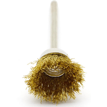 Brass Wire Cup Brush 15mm – 1/8” Shank  Jewelry Polishing | Metal Art & Craft | Rust Removal | Rotary / Mini Drill Tool