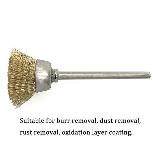 Brass Wire Cup Brush 15mm – 1/8” Shank  Jewelry Polishing | Metal Art & Craft | Rust Removal | Rotary / Mini Drill Tool