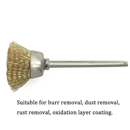Brass Wire Cup Brush 15mm – 1/8” Shank  Jewelry Polishing | Metal Art & Craft | Rust Removal | Rotary / Mini Drill Tool