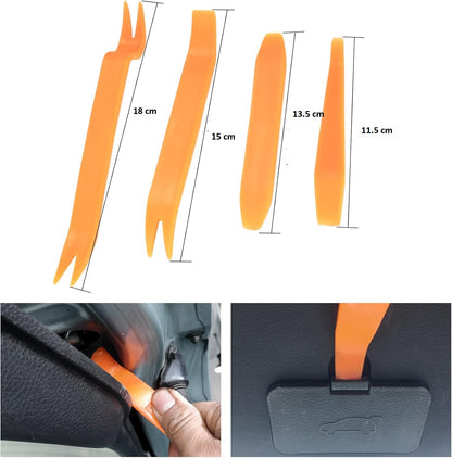 4Pcs Plastic Car Trim Removal Tool Kit – Auto Panel, Door Clip, Dash &amp; Audio Pry Tools Set