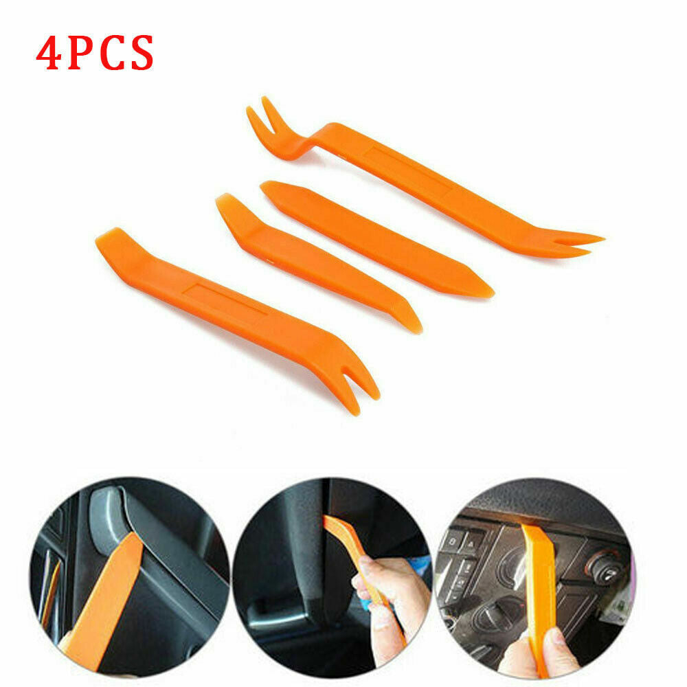 4Pcs Plastic Car Trim Removal Tool Kit – Auto Panel, Door Clip, Dash &amp; Audio Pry Tools Set