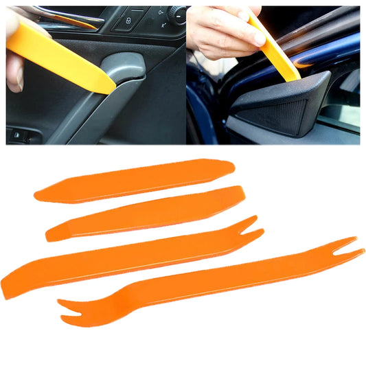 4Pcs Plastic Car Trim Removal Tool Kit – Auto Panel, Door Clip, Dash &amp; Audio Pry Tools Set