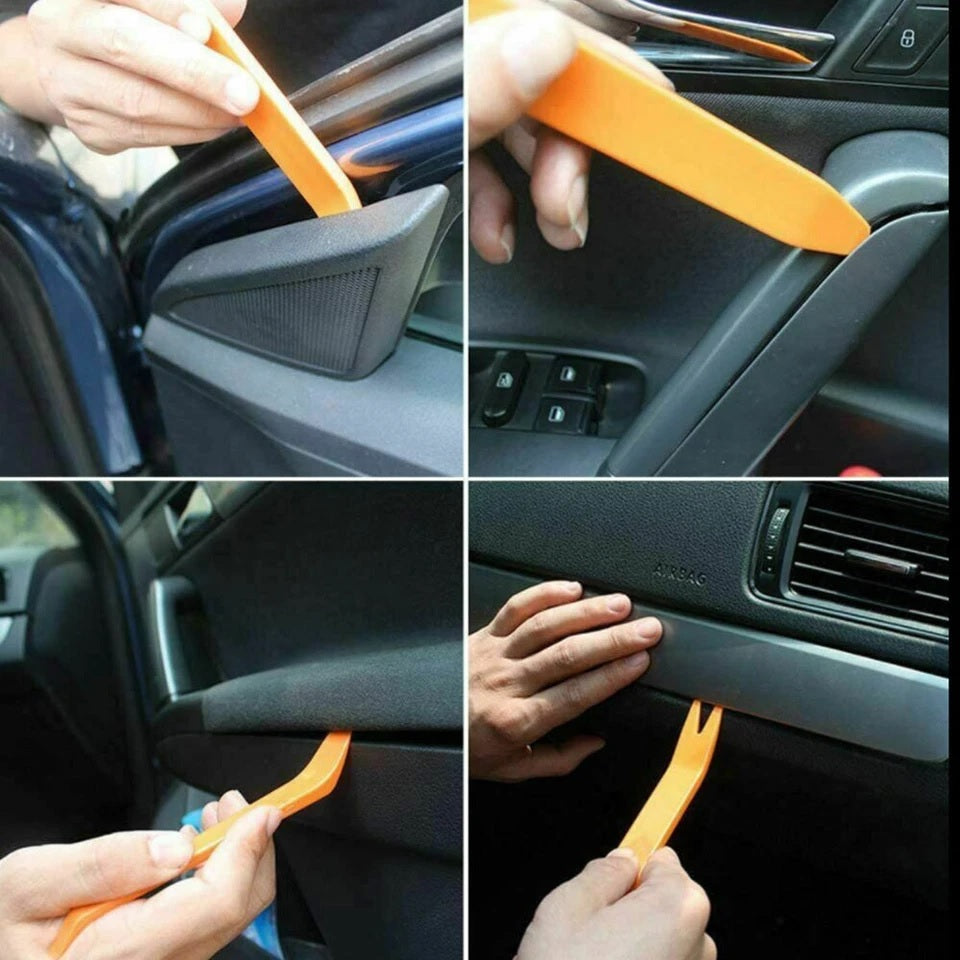 4Pcs Plastic Car Trim Removal Tool Kit – Auto Panel, Door Clip, Dash &amp; Audio Pry Tools Set