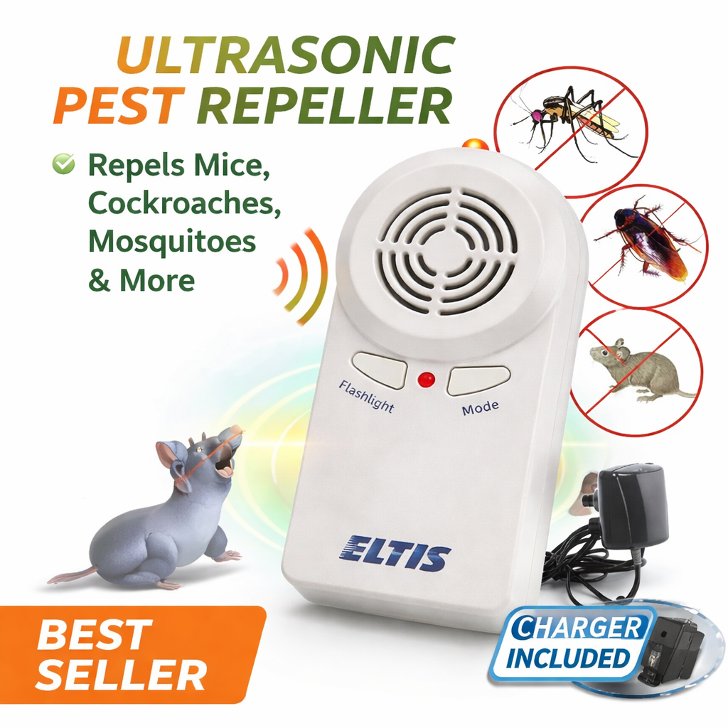 🐜 Ultrasonic Pest Repeller with Charger – Advanced 4-Band Technology