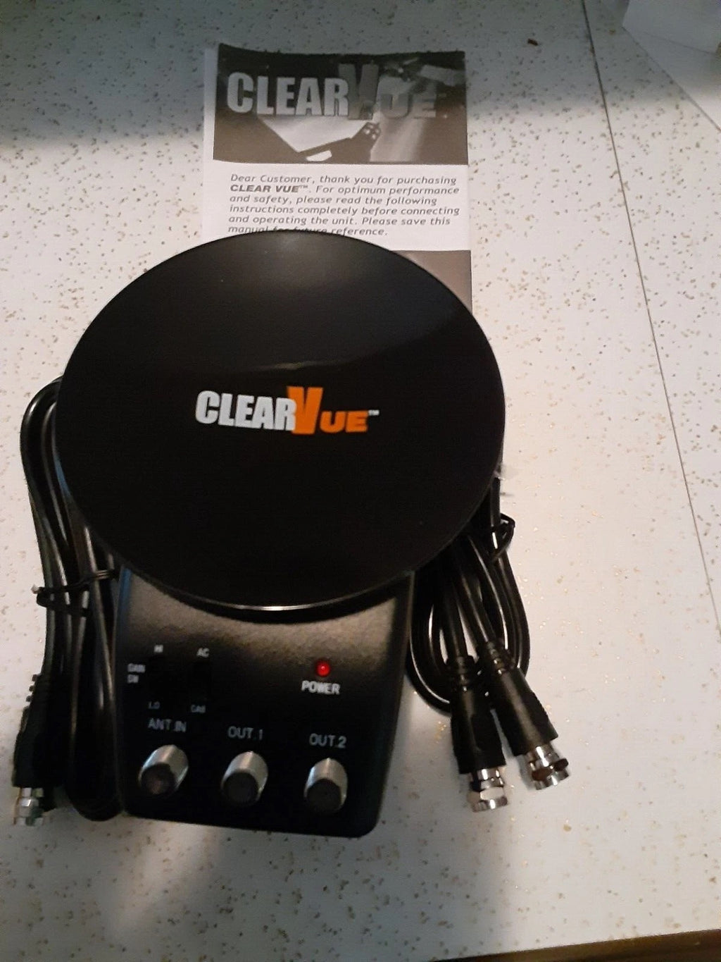 ClearVUE Model GI-099004 TV Mini Dish Booster – Enhances Cable / FM Stereo Antenna