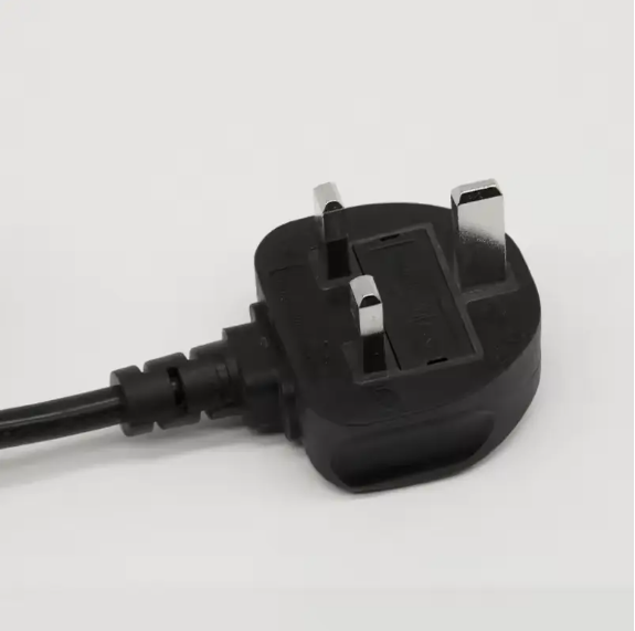 Coiled IEC C13 to UK 3-Pin Plug Spring Extension Power Cord for Computer, Monitor, Printer and UPS