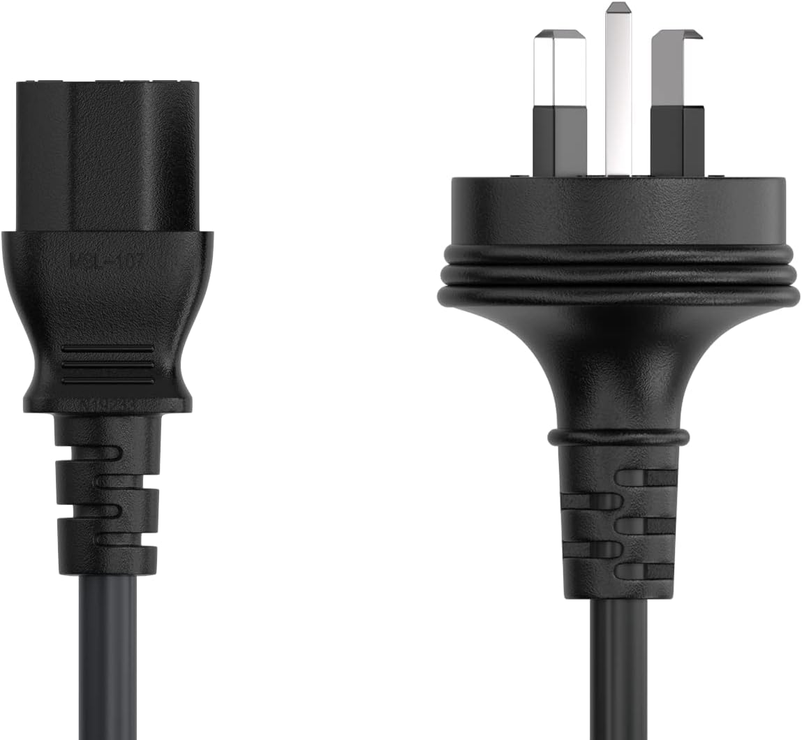 Computer Power Cable 3 Pin Australian Plug | Pure Copper Branded AU Power Cord for PC Monitor UPS – Premium Quality