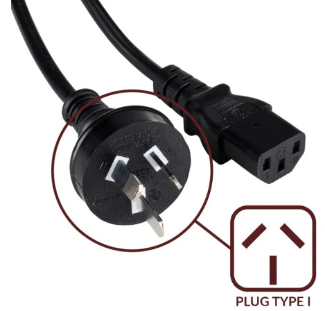 Computer Power Cable 3 Pin Australian Plug | Pure Copper Branded AU Power Cord for PC Monitor UPS – Premium Quality