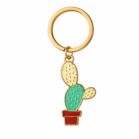 Cute Cactus Keychain – Enamel Metal Key Ring for Car Keys, Bags &amp; Backpacks | Stylish Gift Keychain for Women, Girls &amp; Teens