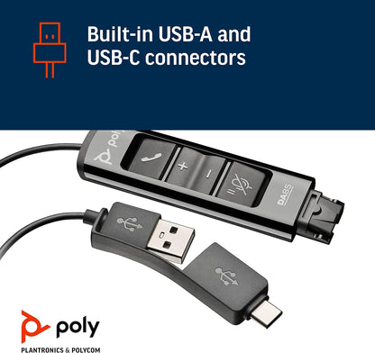 🎧 Poly DA85 USB-A / USB-C Digital Adapter (Plantronics) – Call Center Headset Interface