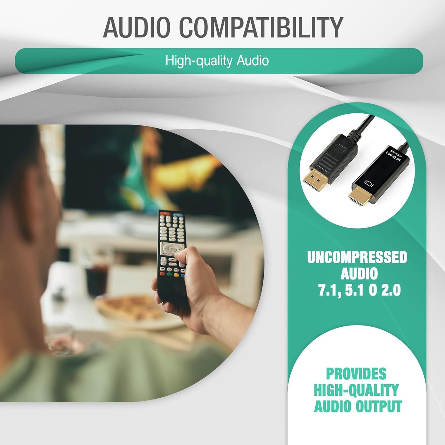 Displayport to HDMI Cable | 4K Resolution, Male - Male Adapter, 3 meter , Unidirectional | Displayport to HDMI Adapter | Displayport to HDMI Converter | DP to HDMI Connector