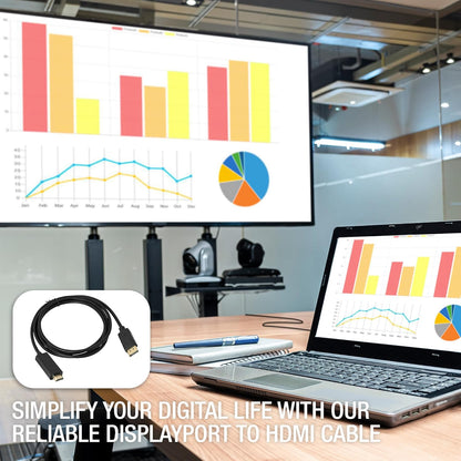 Displayport to HDMI Cable | 4K Resolution, Male - Male Adapter, 3 meter , Unidirectional | Displayport to HDMI Adapter | Displayport to HDMI Converter | DP to HDMI Connector