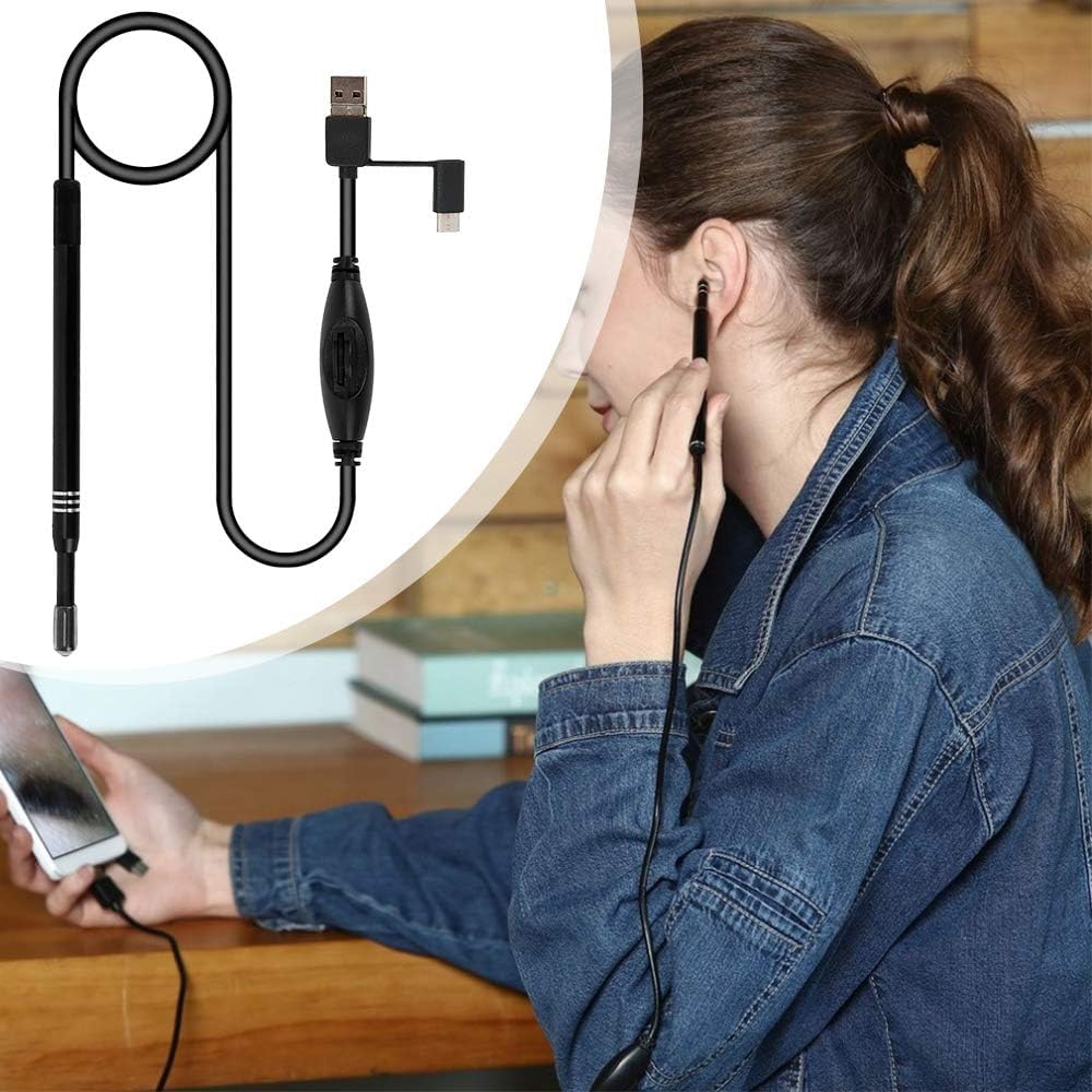 🔍 Endoscope Ear Camera 5.5mm USB Type-C – HD Ear Cleaner &amp; Ear Wax Remover (Box Pack New)  Android Type-C | Otoscope with Light | Waterproof Inspection Camera | 1.5m Cable | 4 Tool Heads