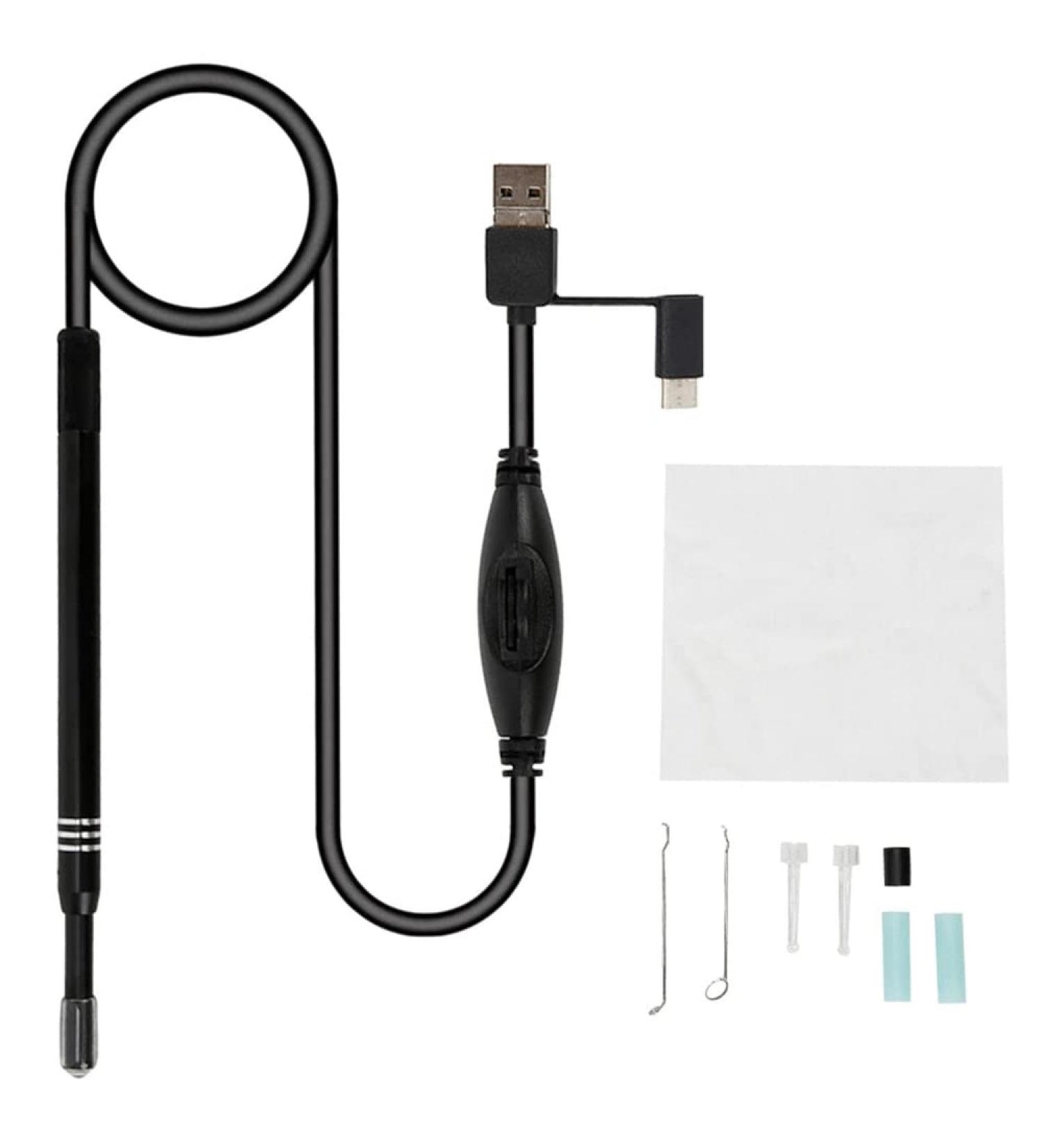 🔍 Endoscope Ear Camera 5.5mm USB Type-C – HD Ear Cleaner &amp; Ear Wax Remover (Box Pack New)  Android Type-C | Otoscope with Light | Waterproof Inspection Camera | 1.5m Cable | 4 Tool Heads