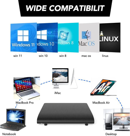 External CD/DVD Drive – USB 3.0 & USB-C Portable Reader for Laptop & PC