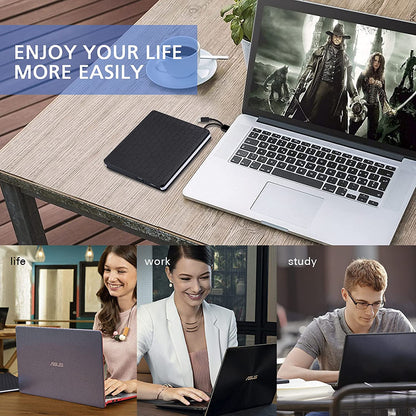 External CD/DVD Drive – USB 3.0 & USB-C Portable Reader for Laptop & PC