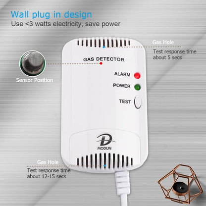 🔥 Gas Alarm Detector – Natural Gas & LPG Leak Sensor 🚨 100dB Siren + Strobe Light | Safety for Home & Commercial Use