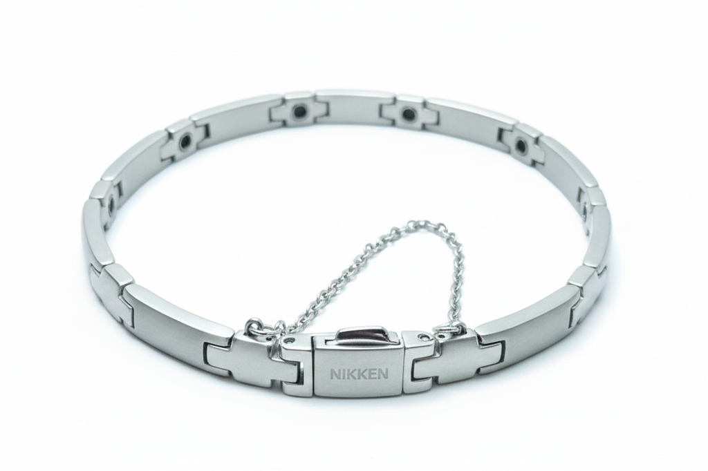 Nikken Magnetic Therapy Bracelet with Integrated Safety Clasp | Pain Relief & Wellness Bracelet for Men & Women