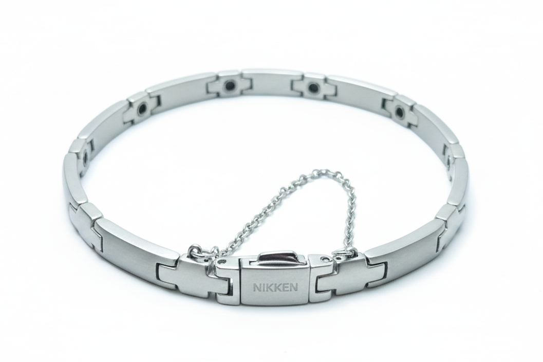 Nikken Magnetic Therapy Bracelet with Integrated Safety Clasp | Pain Relief & Wellness Bracelet for Men & Women