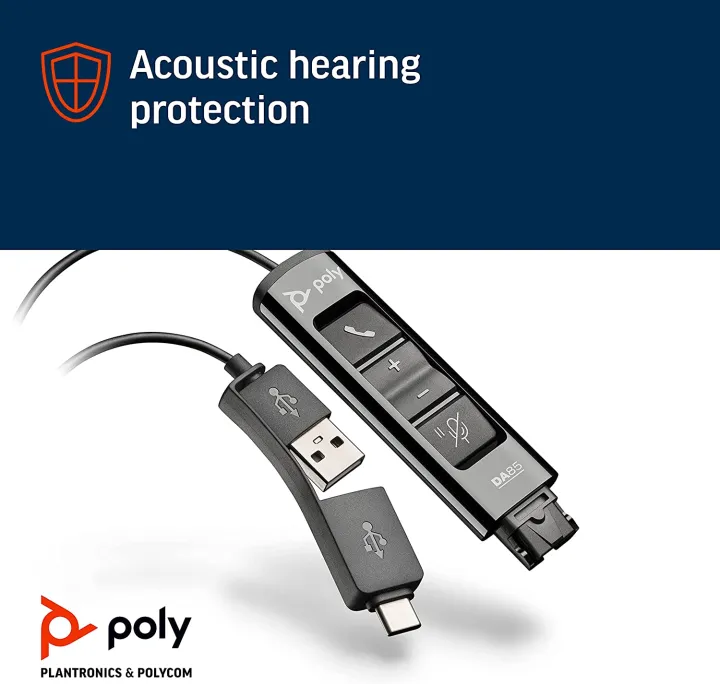 🎧 Poly DA85 USB-A / USB-C Digital Adapter (Plantronics) – Call Center Headset Interface