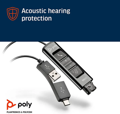 🎧 Poly DA85 USB-A / USB-C Digital Adapter (Plantronics) – Call Center Headset Interface